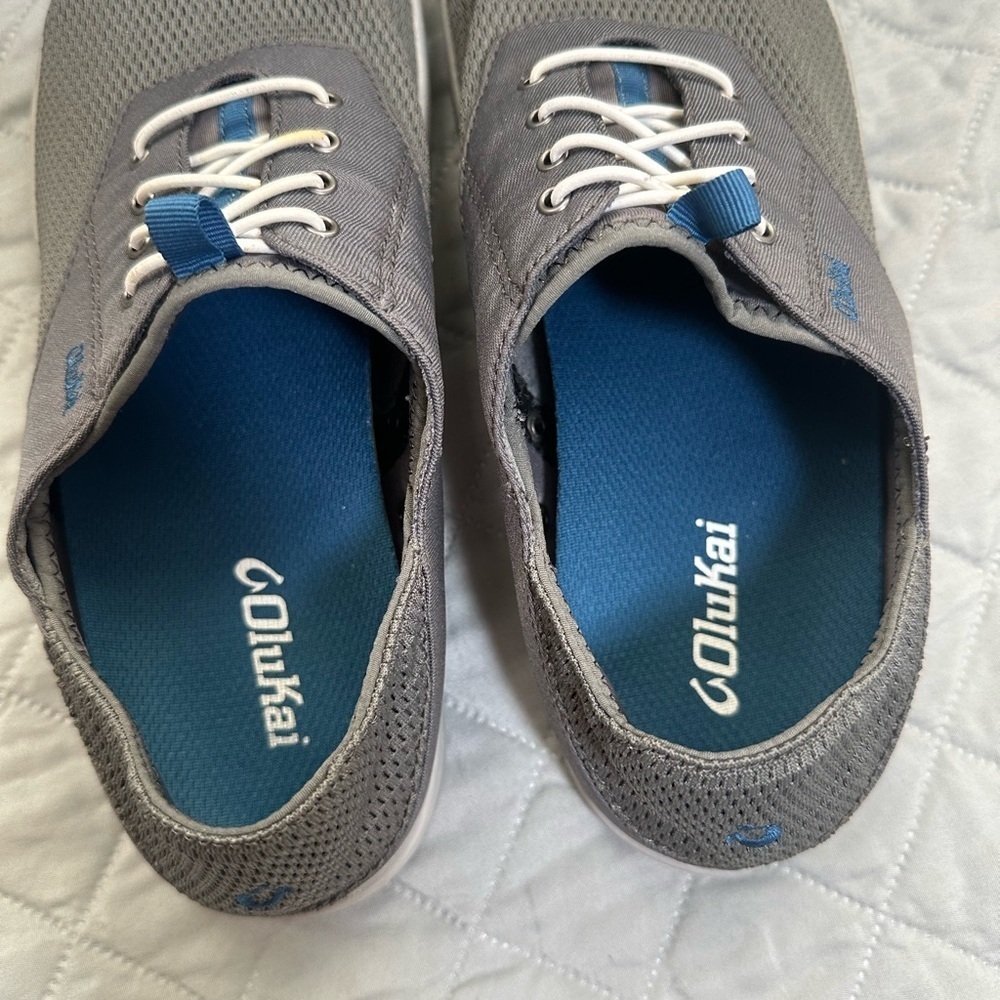 OluKai Gray and Blue Men's Sneakers size 9 - Picture 5 of 7